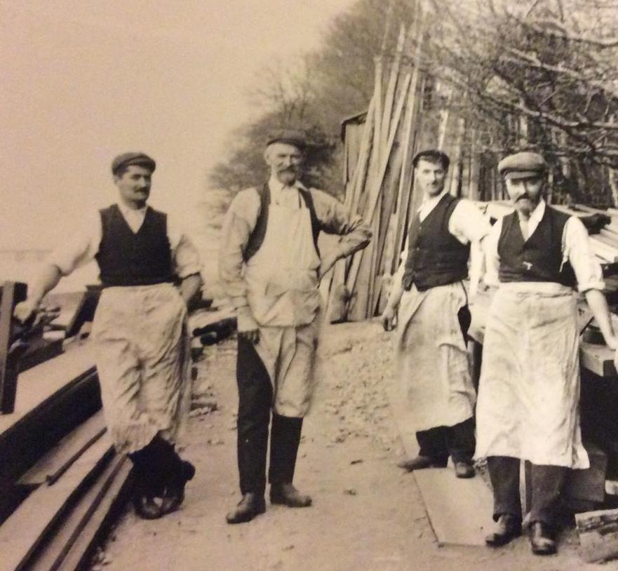 William Crossfield and workforce, Beach Walk Boatyard, Arnside (Arnside Archive)